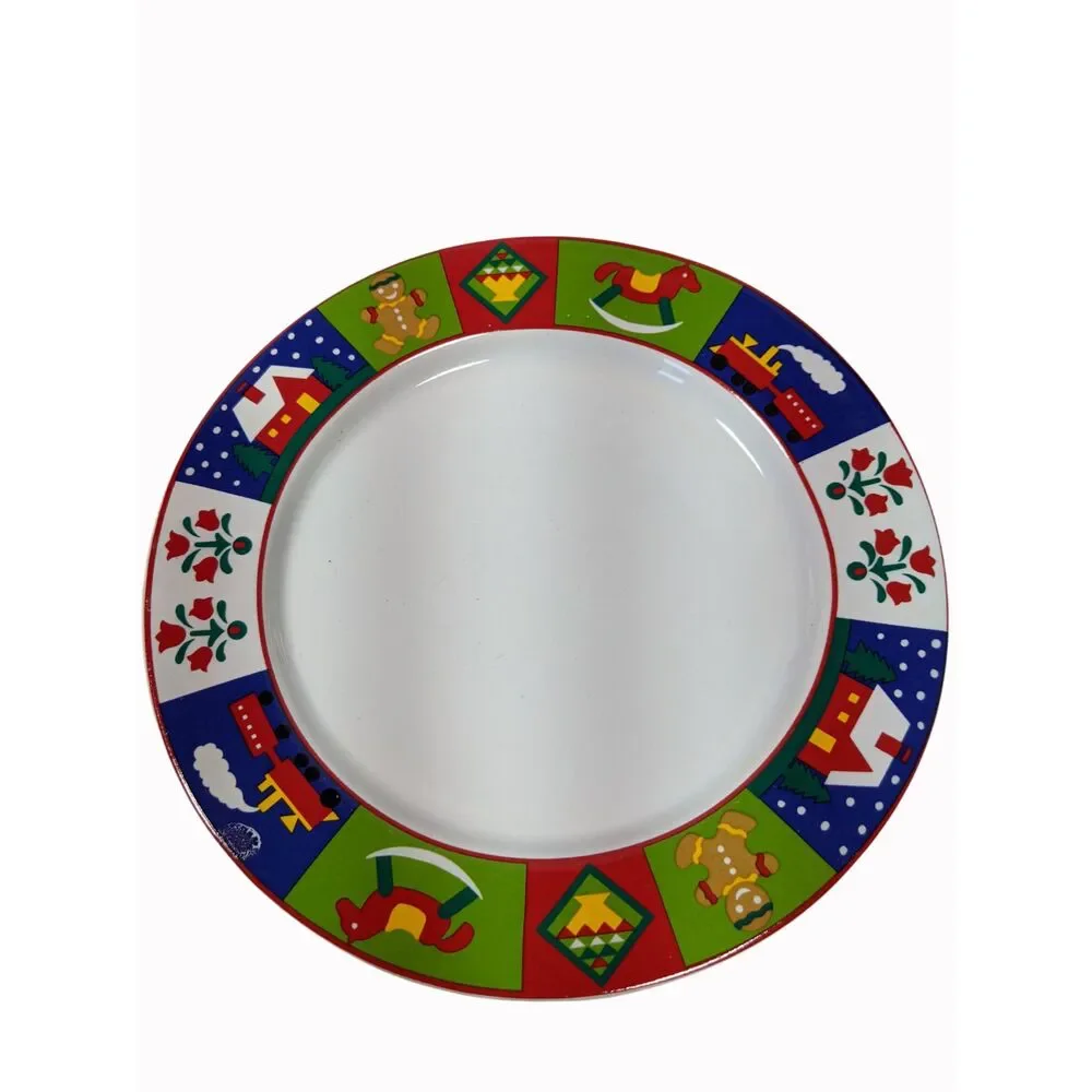 4 Vintage Marketplace Celebrate The Season Plates Christmas Grandmacore Lot 